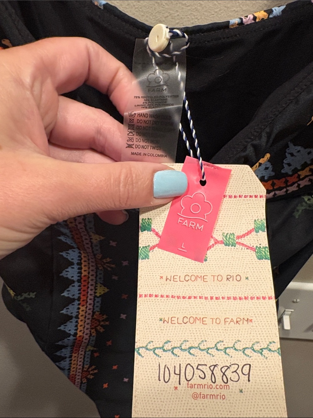 FARM Rio x Anthropologie Geo Printed Ruffle One Piece - Picture 5 of 7